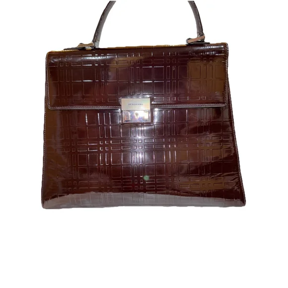 Burberry Nova Check Patent Leather Top Handle Bag - Picture 16 of 16